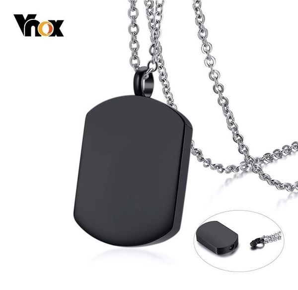 

vnox mens cremation urn necklace black stainless steel dog tag pendant memorial cherish love gifts jewelry 2010135063206, Silver