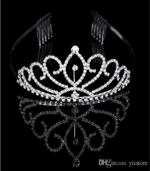 

bridal tiaras crowns with rhinestones bridal jewelry girls evening prom party performance pageant crystal wedding tiaras accessori6981993, White;golden