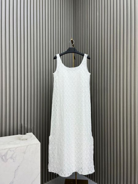 

women tanks & camis anagram-embroidered cotton-blend tank shorts designer skirts yoga suit two piece dress bra vest ladies solid vintage t, White