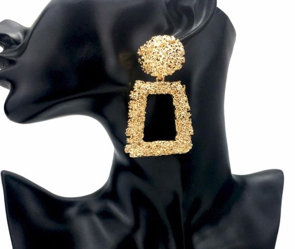 

women rough metal dangle earrings vintage geometric punk fashion jewelry drop earring big alloy statement earings4567643, Golden;silver