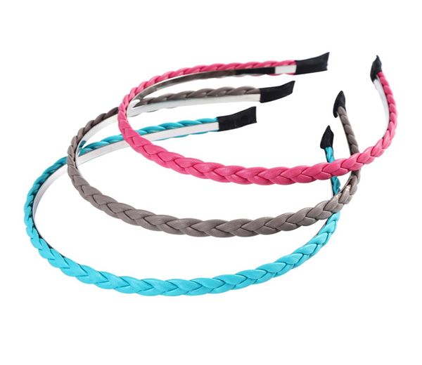 

fashion pu leather cross headband for women solid thin hair bands headwear new 2021 hair accessories7210089, Silver