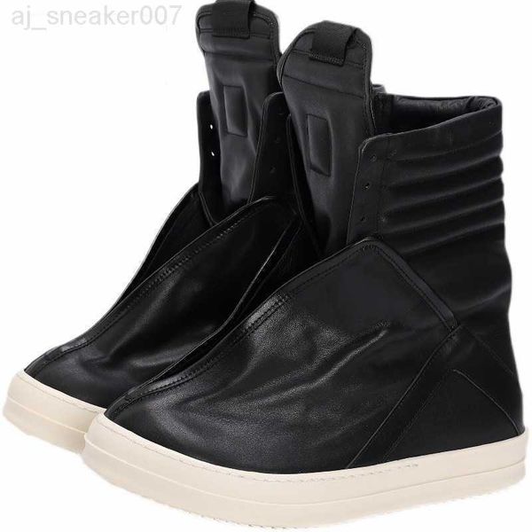 

designer rick boots boot ankle men owens shoe shoes fashion sneakers street dancing rock canvas lace up high women booties b5x8, Black