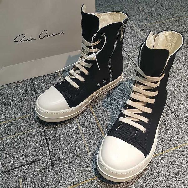 

rick ro high shoes are versatile for men and women in spring and summer 2023. breathable thin flat high student korean version of the ins tr