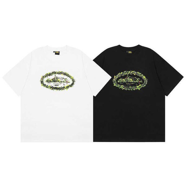

cort niche trendy brand undershirt grass circle demon island trendy brand men's and women's short sleeved t-shirt eiz, White;black