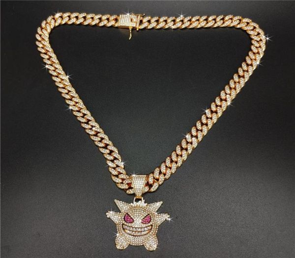 

iced out chains pendant for men hip hop bling chains jewelry men039s diamond tennis bracelet with 2 colors8838881, Black