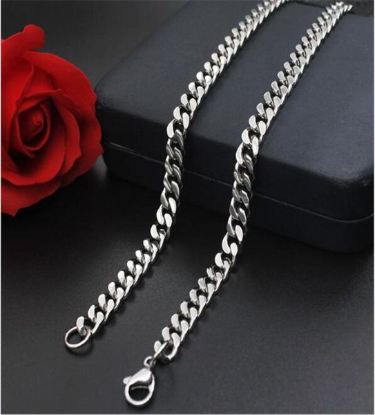 

factory whole 5mm 316l stainless steel chain necklace fashion cool men039s party accessories jewelry length 50 55 60c5966710, Silver