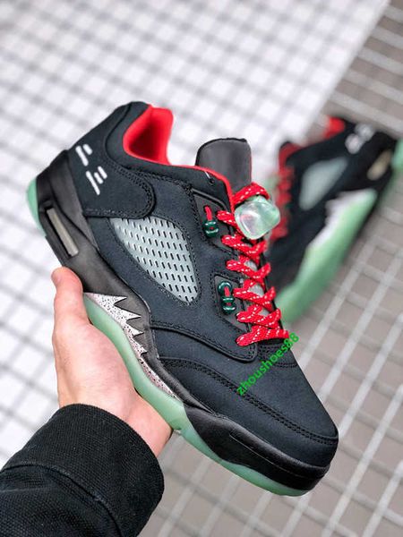 

new release basketball shoes mens jumpman 5s satin bred colorway black green men outdoor sneaker trainers jumpman v designer sports sneakers