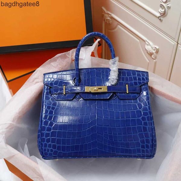 

genuine tote with birkins bags 2023 designer bag crocodile real logo handheld women's leather fashion handbag crocodile trend qdmr