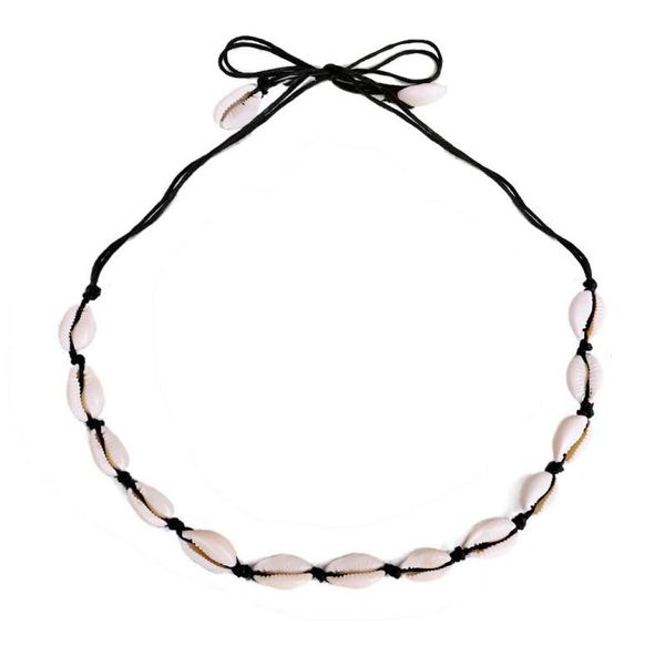 

ins puka shell natural chokers hand knotted woven necklace clavicle chain 2 colors whole4366720, Golden;silver