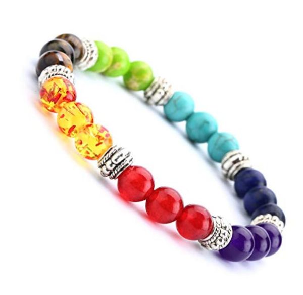 

chakra energy yoga bracelet men women 8mm lava rock 7 chakra diffuser bracelet elastic natural stone yoga beads bracelet bangle ac6937198, Black