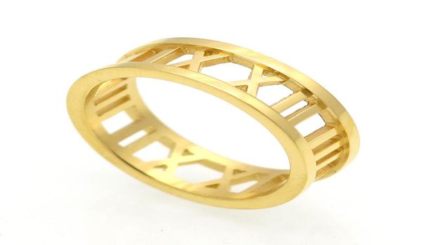 

star hollow roman rose gold plated digital ring01234566001932, Silver