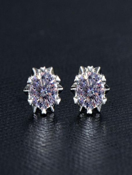 

sterling silver s925 2ct moissanite diamond earring women wedding engagement earrings excellent cut brilliant hip hop brithday gif7640357, Golden;silver