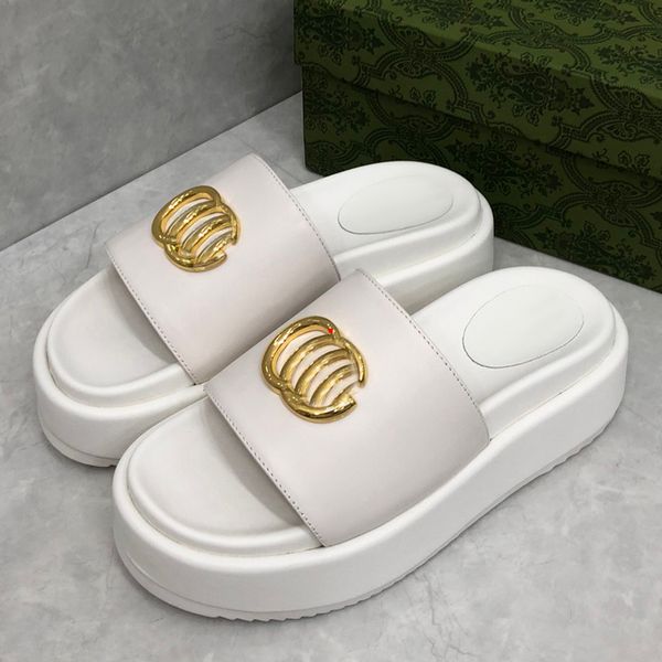 

2023 fashion summer designer slippers luxury women sandal leather flat slide lady beach flip flop casual slipper shoes with box 35-40 -588, Black