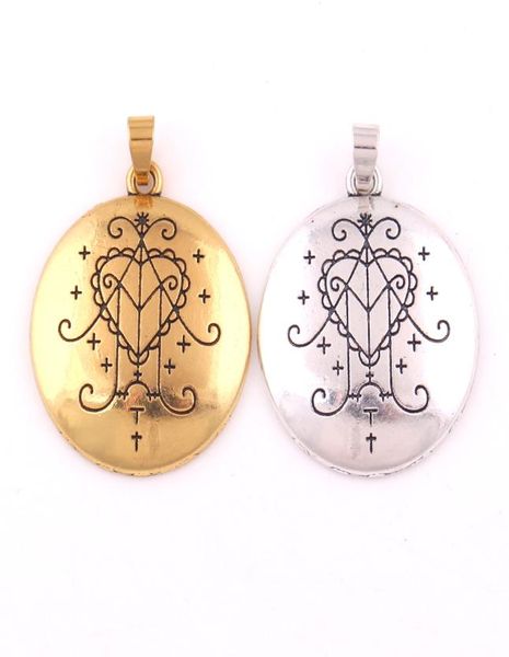 

apricot fu silver color ezili freda vodou veve pendant loa lwa haitian abundance love spirit amulet3330936