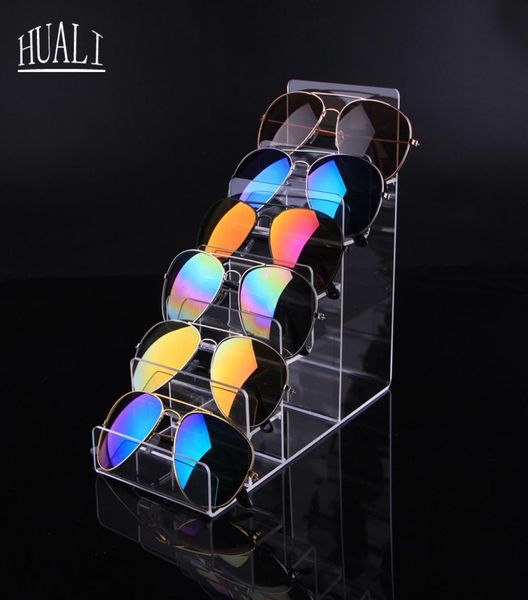 

professional acrylic transparent sunglasses display stand multilayer clear eyeglasses show rack for jewelry glasses wallet displa9430514, Black;white