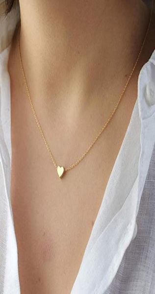 

3d tiny gold heart choker necklacedainty cute heart pendant necklacesimple creative necklaces for girls4465159, Golden;silver