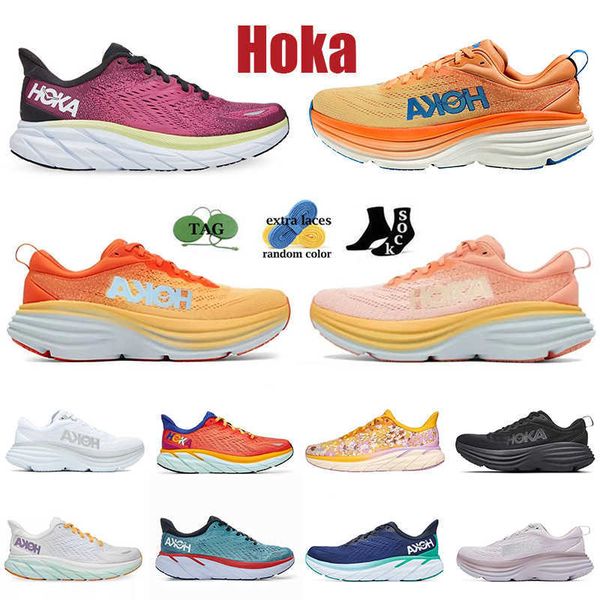 

hoka bondi 8 clifton athletic running shoes men sneakers women triple black evening primrose anthracite castlerock bellwether blue outdoor s