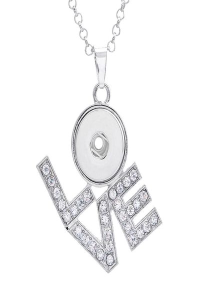 

noosa 18mm chunks snap button pendant crystal rhinestone love heart ginger snap charm for necklace interchangeable jewerly making6294091, Silver