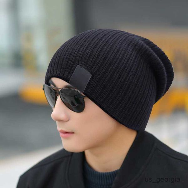 

caps winter comfortable loose cap solid color outdoor bonnet skiing hat fashion wool knitted hats for men women clothing accessories r230627, Blue;gray