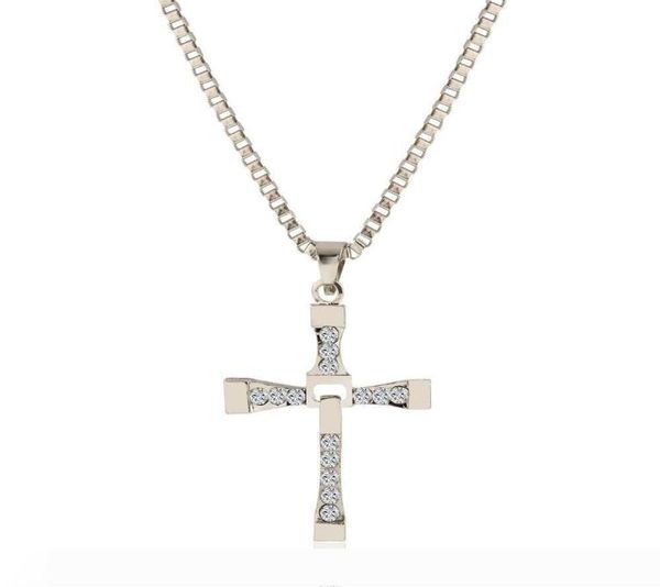 

pendant the fast and furious mens 17 rhinestone cross crystal pendant chain necklace jesus cross necklace mens necklaces4206349, Silver