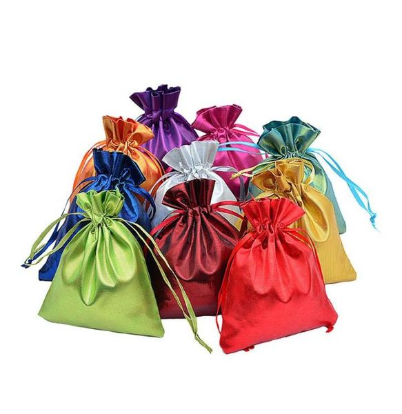 

whole drawstring bag 7x99x1213x1816x22cm satin mini pouches rings necklace small jewelry bags colorful wedding party favor 4037702, Pink;blue