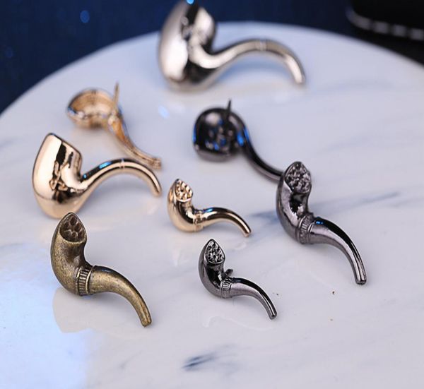 

3 color small size cute alloy brooches pins vintage tobacco pipe mini lapel pins for mens clothes suit shirt accessories whole9316916, Gray
