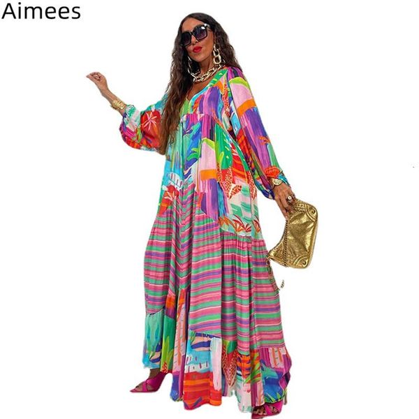 

casual dresses autumn vintage empired printing women loose charming multicolors long sleeves pleats a line party dress gowns 23425, Black;gray