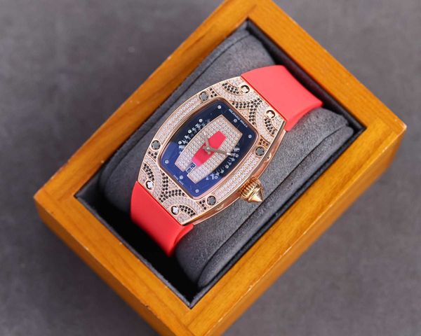 

fantastic diamond r i c h a r d luxury super style female wrist watches rm007 rm07-01 montre designer high-end quality iced out bezel for wo, Slivery;brown