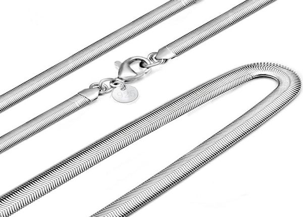

6--24inch silver plated necklace 10pcs 6mm chain necklace 925 stamped for women fashion jewelry6718493
