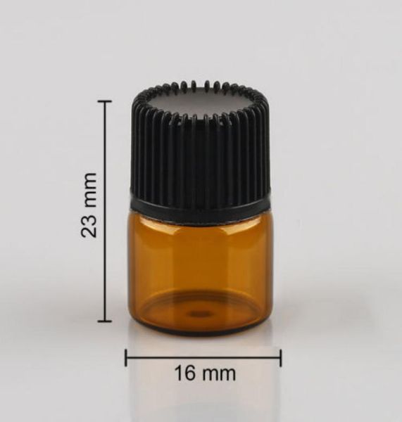 

1ml 14 dram amber glass mini empty essential oil bottle amber glass bottle 1ml refillable bottles with plug and caps4573883
