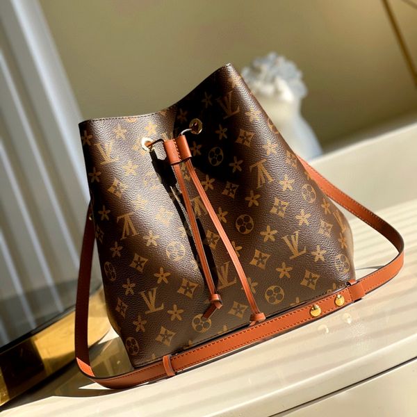 

ladies bag vintage bucket bags handbag flower purses women tote brand letter genuine leather crossbody shoulder bag wallet aa168