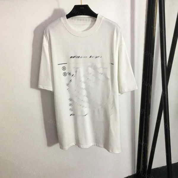 

23ss womens designer clothing tee womens t-shirt round neck pure cotton monogram print circle patchwork loose short sleeve t-shirt womens cl, White
