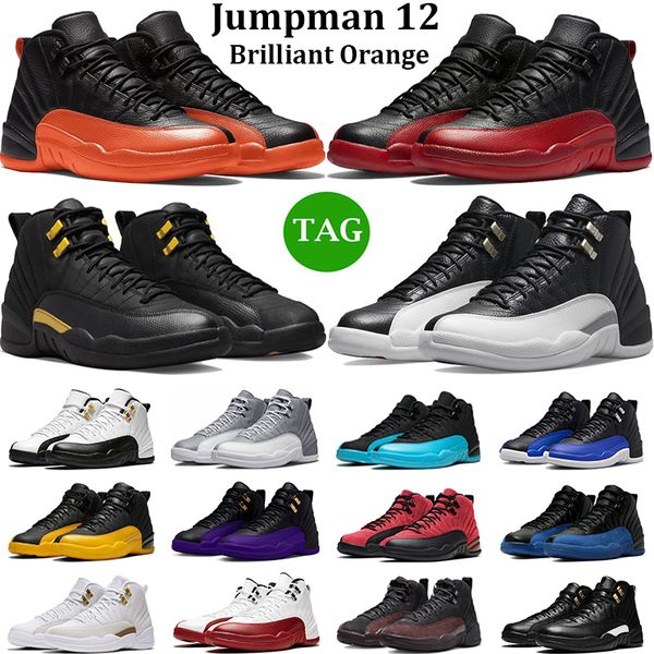 

jumpman 12 men basketball shoes 12s brilliant orange field purple black taxi flu game playoffs stealth gamma blue mens trainers sports sneak