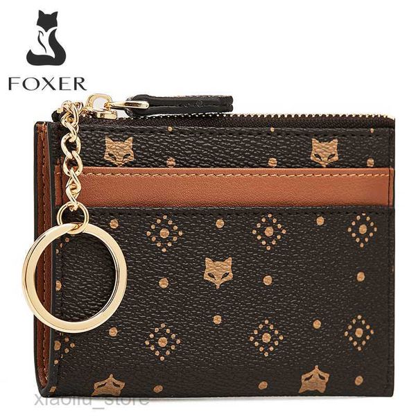 

money clips foxer female monogram coin packet pvc leather card holder women small wallet gifts for lady stylish girl's short purse key, Black