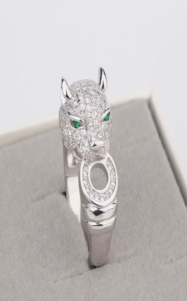 

fashionable copper leopard head inlaid zircon ring gold leopard jewellery ring silver men039s and women039s ring fashion jew7221459, Golden;silver