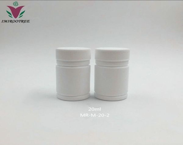 

100pcs 20g 20ml 20cc hdpe white empty plastic bottles plastic medicine containers plastic pill bottles with caps sealers7881325