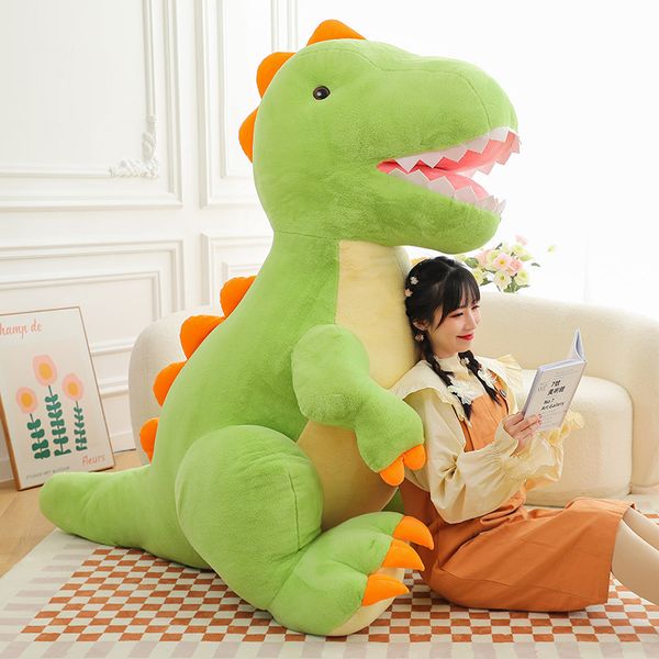 

Wholesale large new size green dinosaur plush toy Tyrannosaurus Rex doll children's gift cute throw pillow