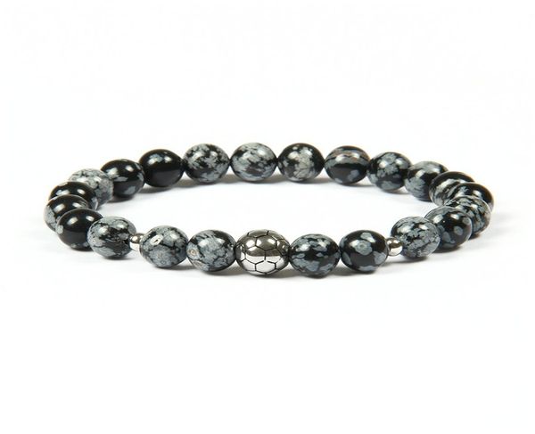 

stainless steel soccer bracelets whole 10pcslot 8mm multicolor natural stone beads with football bracelet for gift9195809, Black