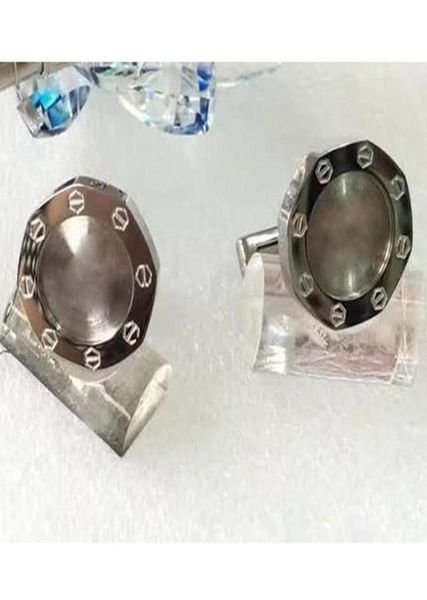 

luxury cufflink 1 pair stainless steel cuffs sleeve men039s cufflinks good quality octagon french cuff link1697713, Silver