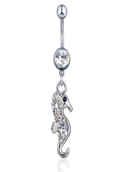 

d0282 2 colors the seahorse style belly button navel rings with mix8877217, Silver