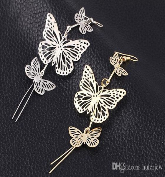 

statement earrings fashion hut fashion 2016 new zinc alloy selling rock exaggerated hollow butterfly earrings8645963, Golden;silver