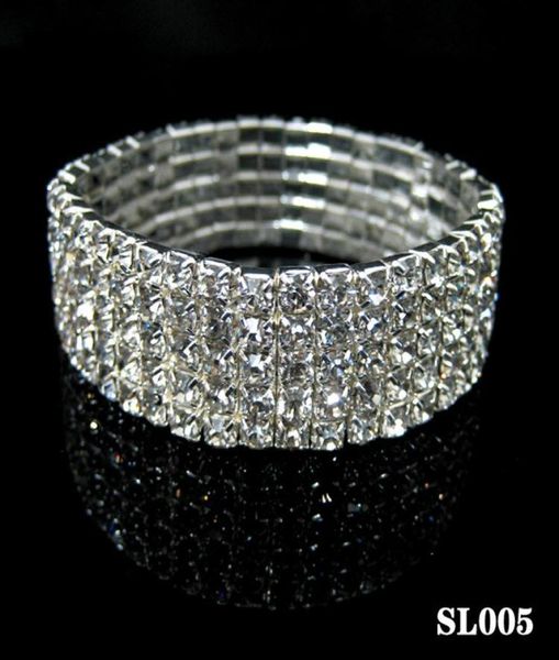 

123456 row tennis crystal bracelet bridal jewelry rhinestone bracelet cystl stretch bracelets bridal wedding rhinestone brace6107224, Black