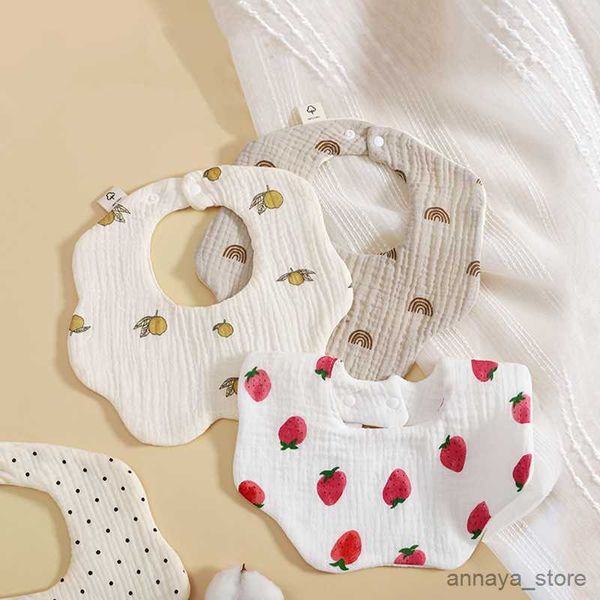 

bibs cloths baby bibs cotton gauze toddler cute feeding flower shape bib aprons saliva towels newborn scarfs clothes r230628