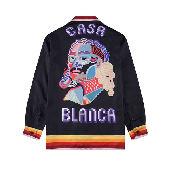 

designer casablanc shirts mens lucid dreams island scenery color temperament satin short sleeve silk shirt & shorts, White;black