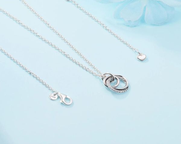 

925 sterling silver family always encircled pendant necklace chain for women men fit style necklaces gift jewelry 391455c01-606605901