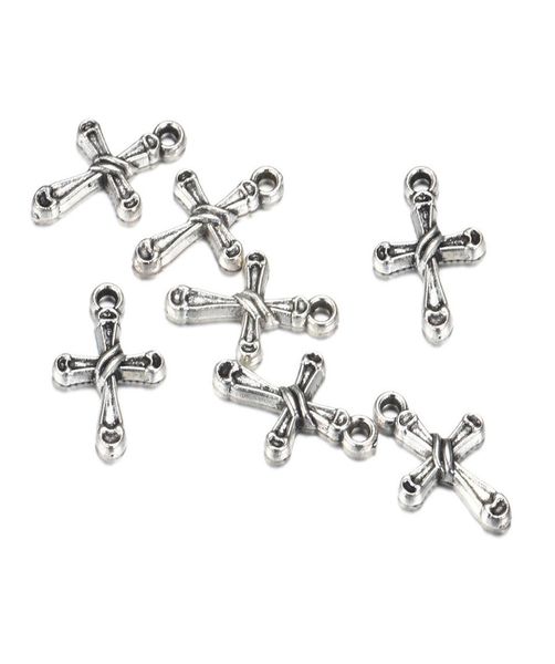 

100pcslot 2013mm cross charms anti silver vintage small cross charms pendants for necklace jewelry handmade findings whole8414301, Bronze;silver