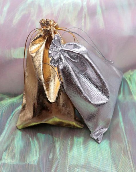 

500pcslot silvergold satin fabric bag 13x18cm jewelry packaging display drawstring pouchbag christmas wedding gift5920915, Pink;blue