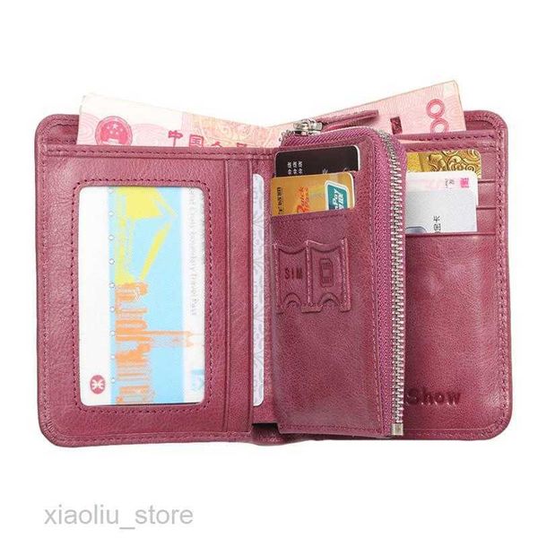 

money clips genuine leather wallet women small lady purse soild vintage cowhide female wallet short coin purse real cow leather pursehkd2306, Black