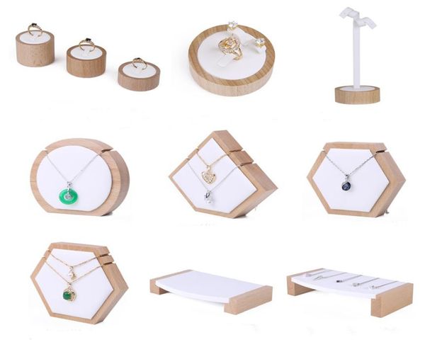 

luxury wood jewelry display stand jewellery displays boutique counter trade show showcase exhibitor ring earring necklace bracelet4147639, Black