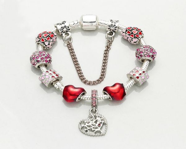 

wholesale-silver fashion creative red love beads european charm bracelet suitable for pandora style female diy bone bracelet jewelry1644168, Black